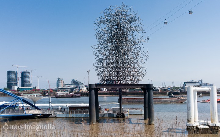 Antony Gormley's Quantum Cloud on the bank of the Thames in North Greenwich, United Kingdom ©travelmagnolia2016