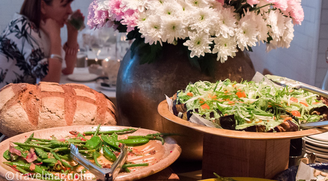 Salads on display at Nopi restaurant in London. ©travelmagnolia
