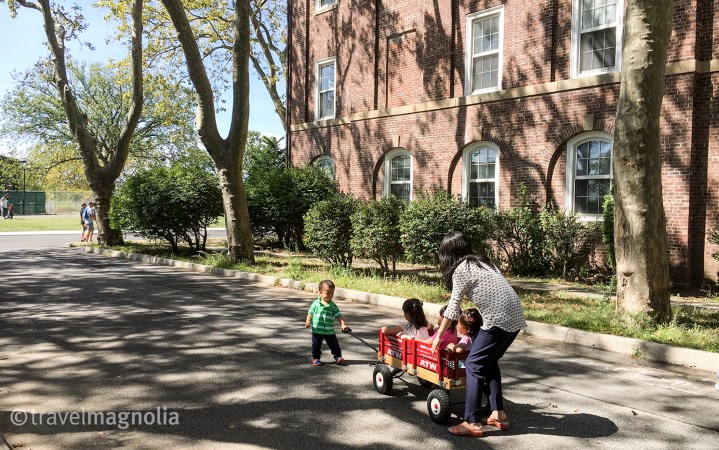 Toddler Pulling a Wagon